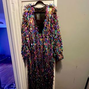 XPlusWear Rainbow Sequin Confetti Dress 4X